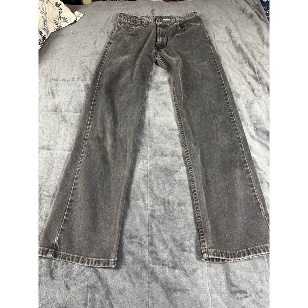 Levis 505 Mens Vintage Made in USA Faded Black Straight Leg Denim Jeans 33x34‎
